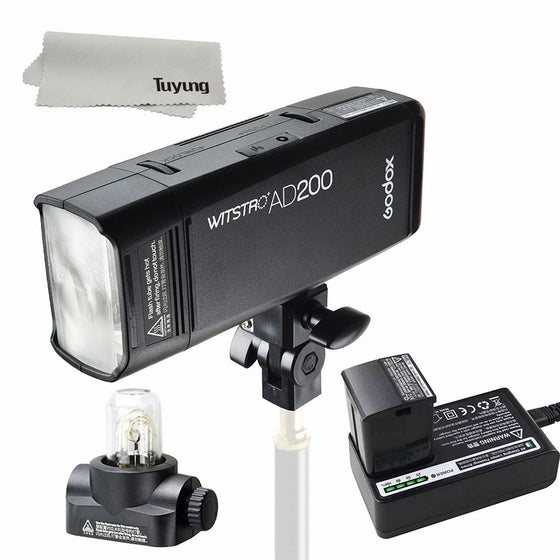 GODOX AD200 has 200Ws GN 60 High Speed Sync Flash Strobe Built-in 2.4G Wireless X System to Achieve TTL 2900mAh Battery to Provide 500 Full Power Flashes Recycle in 0.01-2.1 Second