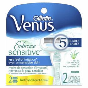 Gillette Venus Embrace Sensitive Women's Razor Blade Refills, 2 Cartridge, Womens Razors / Blades