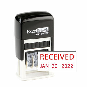 ExcelMark Received Date Stamp - Compact Size (Red Ink)