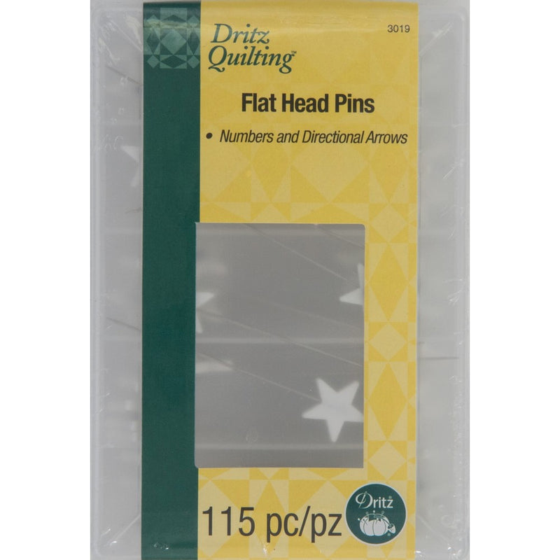 Dritz Quilting Numbered & Directional Flathead Pins 115 Ct