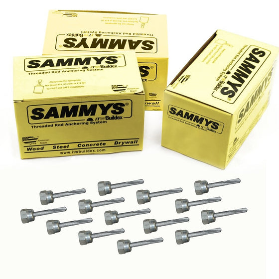 Everflow Sammys 8042957-75 DST 20 3/8 Inch Screw Vertical Threaded Rod Anchor Designed for Steel Structure, Steel with Electro-Zinc, Corrosion Resistance, 1/4-14 x 2 Inch Screw Length - (Pack of 75)