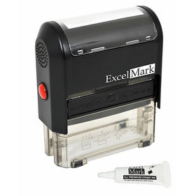Custom Self Inking Rubber Stamp - 3 Lines - With Ink Bottle 5cc (A1539)