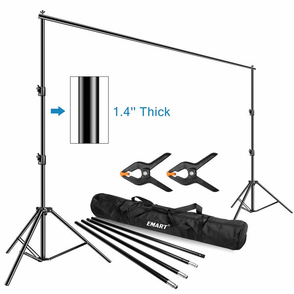 Emart Photo Video Studio Backdrop Stand, 10 x 12ft Heavy Duty Adjustable Photography Muslin Background Support System Kit