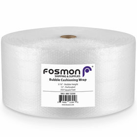 Fosmon Bubble Cushioning Wrap Roll 12" x 350', Perforated Every 12" for Packaging, Shipping, Mailing & More