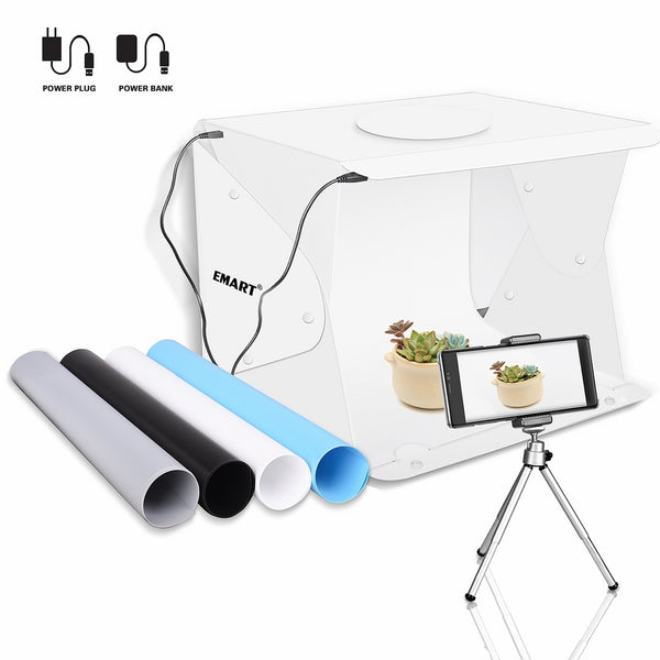 Emart 14" x 16" Photography Table Top Light Box 52 LED Portable Photo Studio Shooting Tent