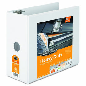 Wilson Jones 5 Inch 3 Ring Binder, Heavy Duty D-Ring View Binder, White (W385-50WPP)