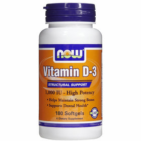 NOW Vitamin D-3 1,000 IU,180 Softgels
