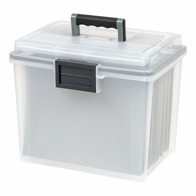 IRIS Letter Size Portable WEATHERTIGHT File Box, Clear
