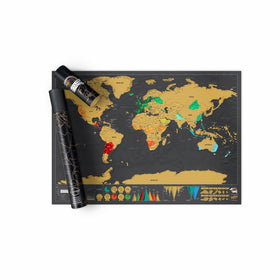 Scratch off Map World Poster, Detailed Map of the World with capitals, states, cities, Scratch Map Deluxe