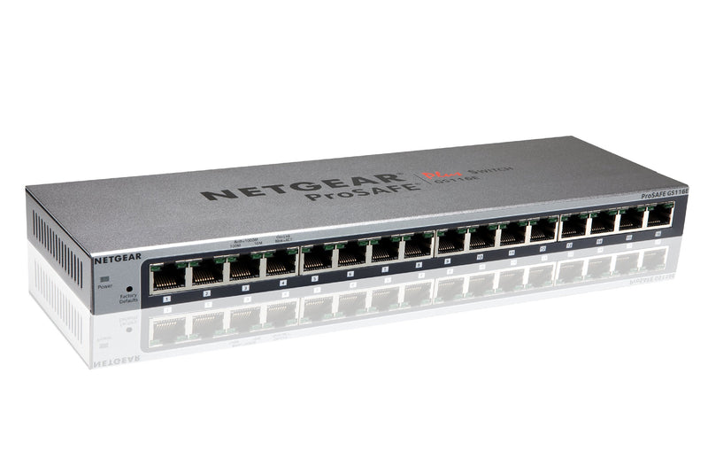 NETGEAR 16-Port Gigabit Smart Managed Plus Switch, ProSAFE Lifetime Protection (GS116Ev2) (GS116E-200NAS)