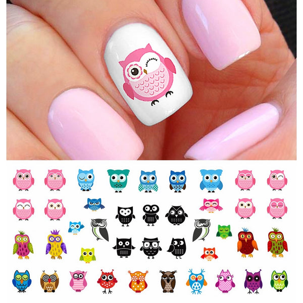 Owl Assortment Nail Art Waterslide Decals Set #1 - Salon Quality!