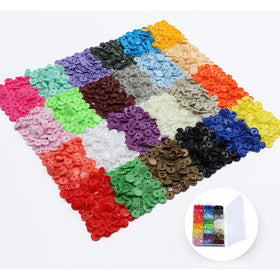 ilauke 408 Sets Plastic Snap Buttons, No-Sew T5 Snaps With Organizer Storage Case for Bibs Diapers Crafts by