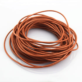 LolliBeads (TM) 2 mm Genuine Round Leather Cord Braiding String Light Brown 10 Meters (10 Yards)