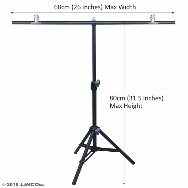 Linco Lincostore Photography PVC Backdrop Background Small Support Stand System Metal 8812B 68cm Wide 80cm High