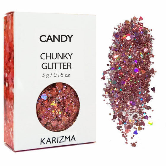 Candy Chunky Glitter COSMETIC GLITTER KARIZMA Festival Beauty Makeup Face Body Hair Nails