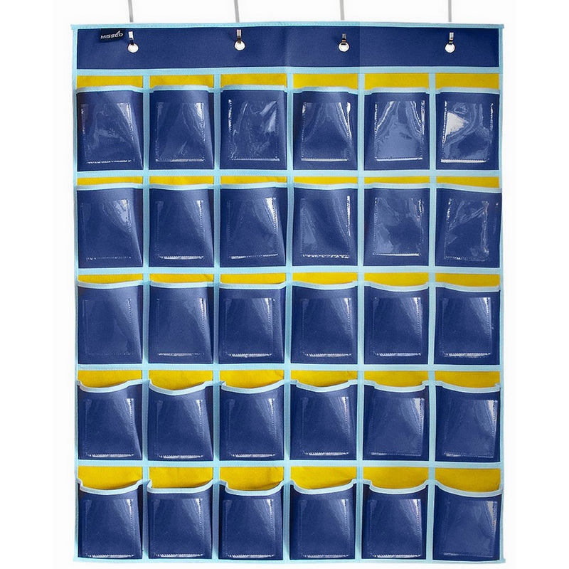 Misslo Classroom Pocket Chart for Cell Phones Business Cards(30 Pockets and Clear Pockets)