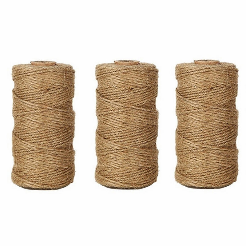 3 PcsX328 Feet Natural Jute Twine Arts Crafts Christmas Gift Twine Packing String