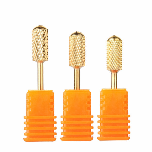 Makartt Electric Nail File Dirll Bits Gold Carbide Art Coarse Medium Fine 3pcs Size 3 32 Manicure