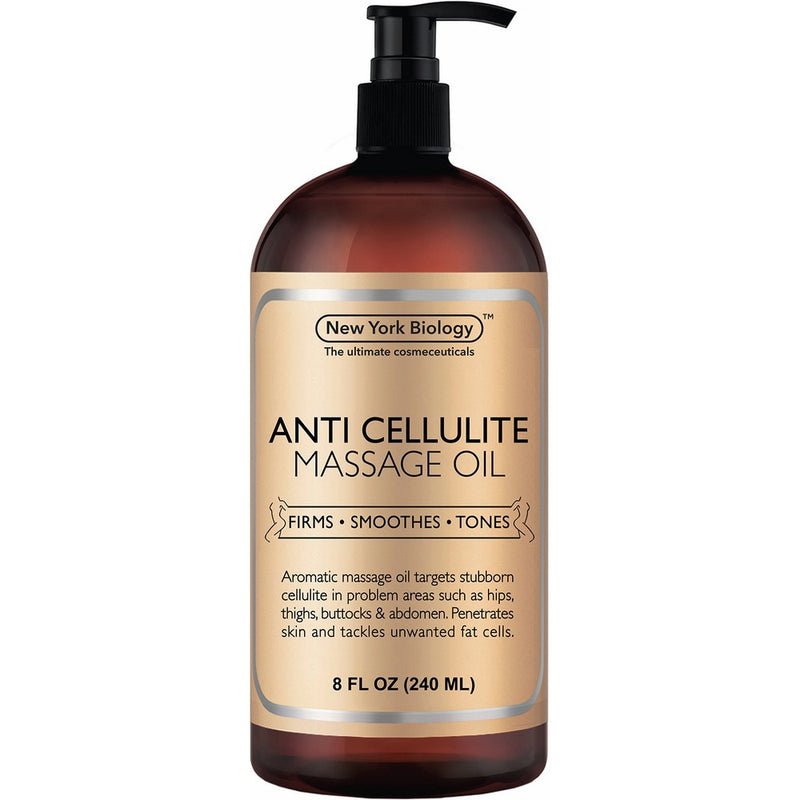 Anti Cellulite Treatment Massage Oil - All Natural Ingredients – Penetrates Skin 6X Deeper Than Cellulite Cream - Targets Unwanted Fat Tissues & Improves Skin Firmness – 8 OZ