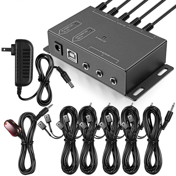 Infrared Repeater System IR Repeater Kit Control Up To 10 Devices Hidden IR System Infrared Remote Control Extender Kit