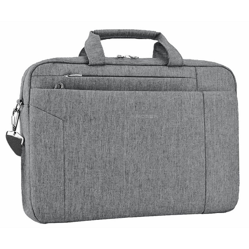 KROSER Laptop Bag 15.6 Inch Briefcase Shoulder Messenger Bag Water Repellent Laptop Bag Satchel Tablet Bussiness Carrying Handbag Laptop Sleeve for Women and Men-Grey