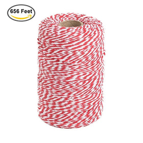 656 Feet Red and White Twine,Cotton Baker's Twine Cotton Cord Crafts Gift Twine String for Christmas Holiday