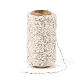 328 Feet Cotton Baker's Twine Gift Wrapping Holiday Twine Wedding Christmas String Cotton Cord Rope Gold Metallic