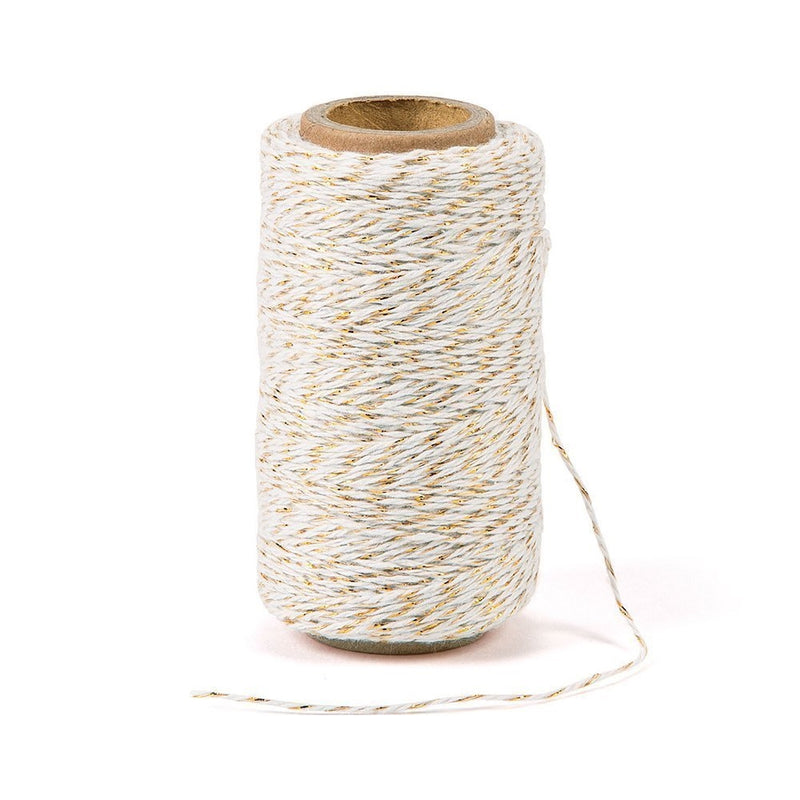 328 Feet Cotton Baker's Twine Gift Wrapping Holiday Twine Wedding Christmas String Cotton Cord Rope Gold Metallic