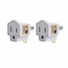 3-Prong to 2-Prong Adapter Grounding Converter-JACKYLED UL 3-Prong Adapter Converter Fireproof Material 200 Resistant Heavy Duty for Wall Outlets Household Workshops 2-pack