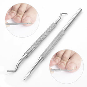 Ingrown Toenail File and Spoon Nail Cleaner Set Stainless Steel Toe Cleaner Tool for Salon Home Use Lifter Double Side Manicure Nail File Kit Foot Care Professional