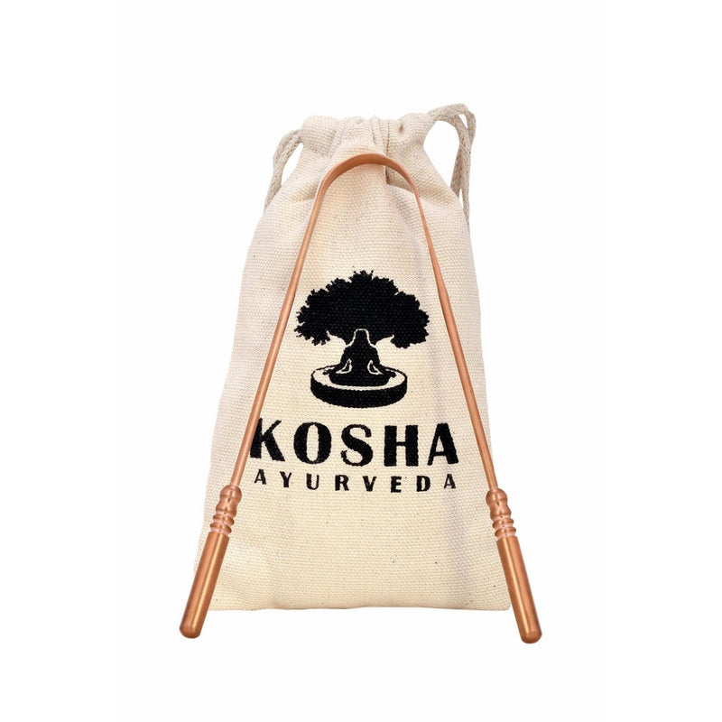 Kosha Ayurveda Copper Tongue Scraper Cleaner | Perfect Surgical Tongue Cleaner | Best remedy for bad breath | Naturally Antimicrobial & Prevents Oral Health Diseases | Flexible handle.