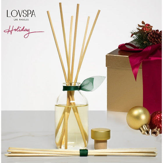 Birchwood Pine Scented Sticks Reed Oil Diffuser Set by LOVSPA | Balsam Fir, Birchwood, White Pine & Amber Notes | Woodsy, Aromatic & Long Lasting Candle Alternative | Great Gift Idea for Dad!