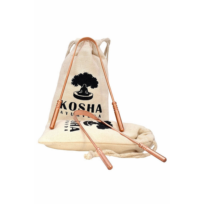 Kosha Ayurveda Copper Tongue Scraper Cleaner | Perfect Surgical Tongue Cleaner | Best remedy for bad breath | Naturally Antimicrobial & Prevents Oral Health Diseases | Flexible handle.