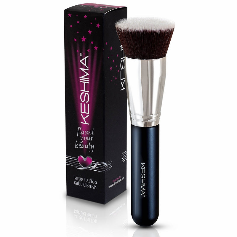 Large Flat Top Kabuki Foundation Makeup Brush by Keshima, 1.6" Top Diameter