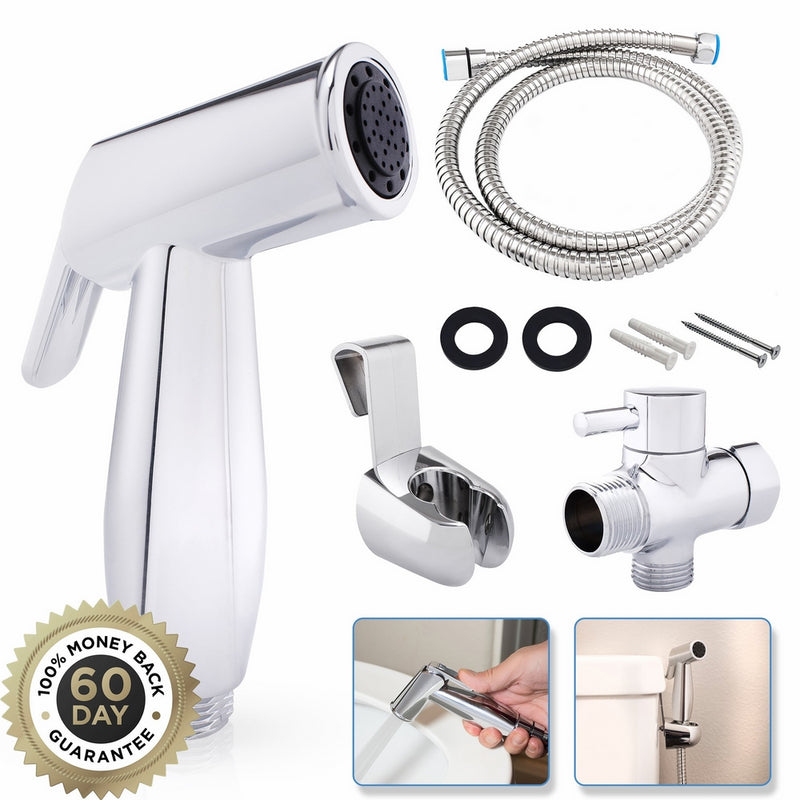 JP Bathroom Master's Full Pressure & Leakproof Bidet & Cloth Diaper Sprayer Attachment Kit | Easy Install Bathroom Bidet Sprayer | Adjustable Pressure Control | Handheld Bidet Toilet Sprayer