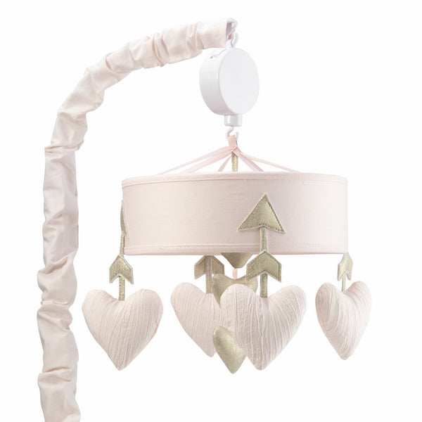 Lambs & Ivy Baby Love Musical Mobile - Pink/Gold Hearts