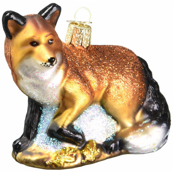 Old World Christmas Red Fox Glass Blown Ornament