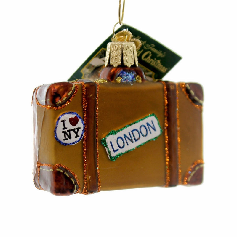 Old World Christmas Suitcase Glass Blown Ornament