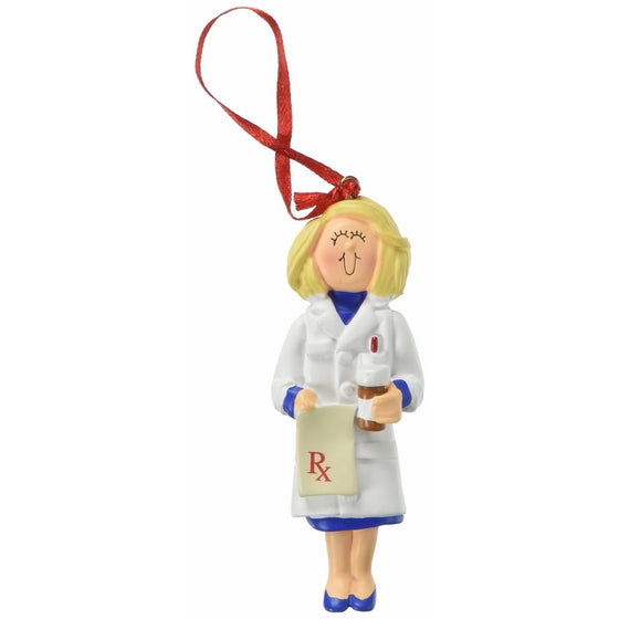 Ornament Central OC-085-FBL Female Blonde Pharmacist Figurine