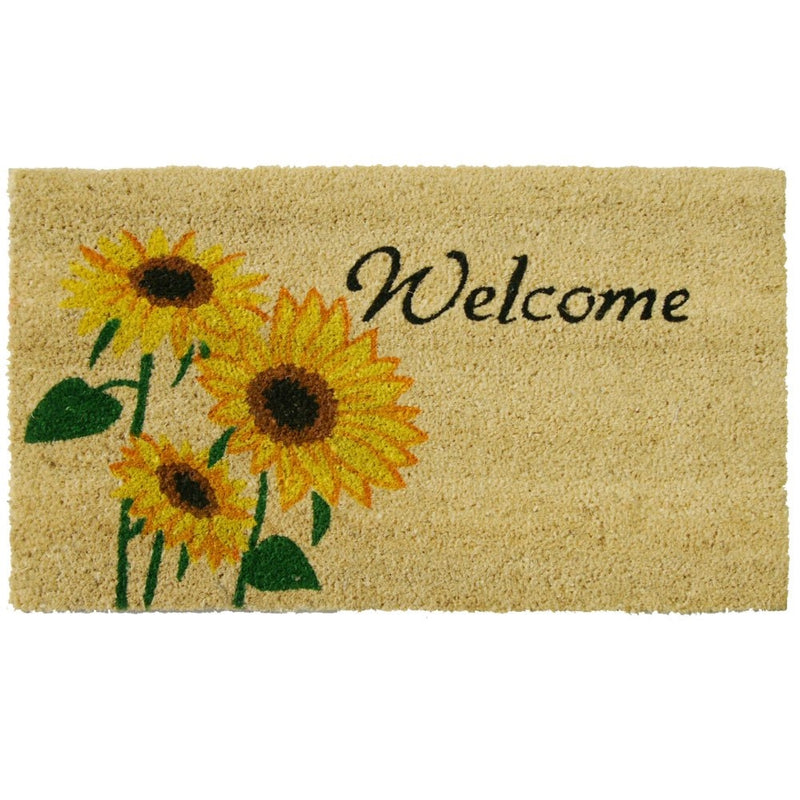 Rubber-Cal Sunflower Welcome Floral Door Mat, 18 by 30-Inch