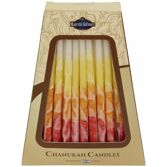 Majestic Giftware SC-CP33 Safed Handcrafted Hanukkah Candles, 6-Inch, Red/Yellow/White, 45-Pack