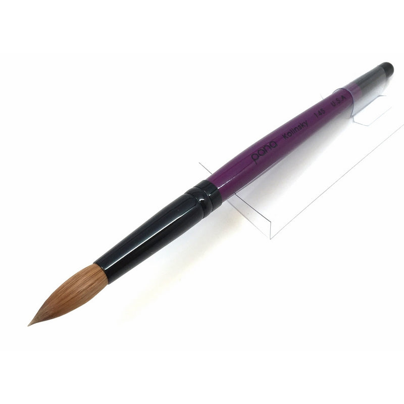 Profession Purple Wood Kolinsky Acrylic Nail Brush (Size: 6, 8, 10, 12, 14, 16, 18, 20, 22) PANA Brand High End Quality 100% Pure Kolinsky Hair (Size 14)