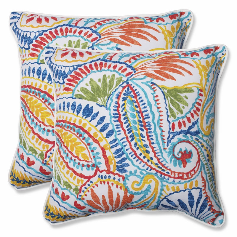 Pillow Perfect Outdoor Ummi Throw Pillow, 18.5-Inch, Multicolored, Set of 2