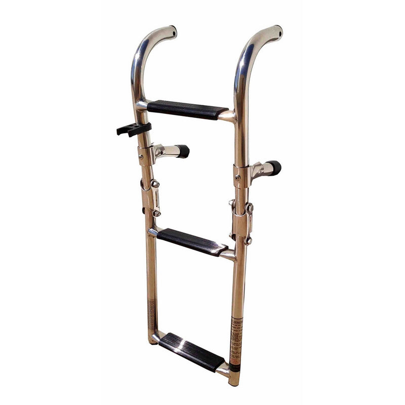 Pactrade Marine Boat Three Steps Foldable Ladder, Stainless Steel, Luxury