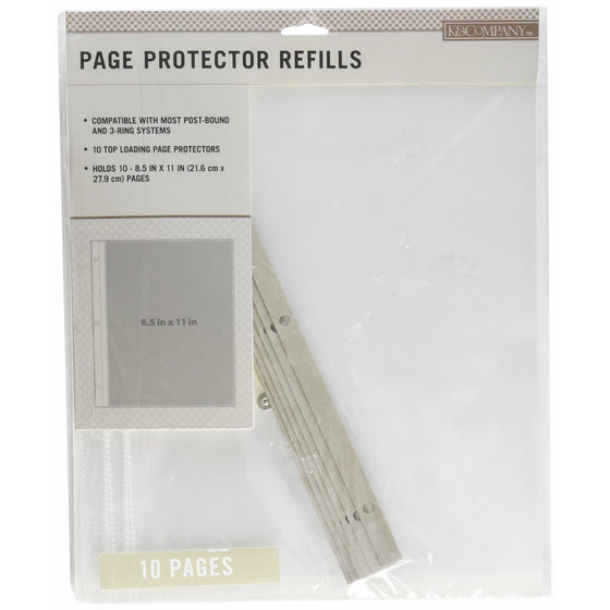 K&Company 30-705395 Page Protector Refills 8.5"X11" 10/Pkg