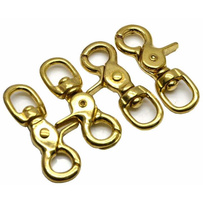 Okones Pack of 4,5/9''(14mm)Eye Diameter,2-3/5'' Overall Length,Solid Brass Lobster Clasps Oval Swivel Trigger Clips Hooks for Straps Bags Belting leathercraft (2-3/5'')