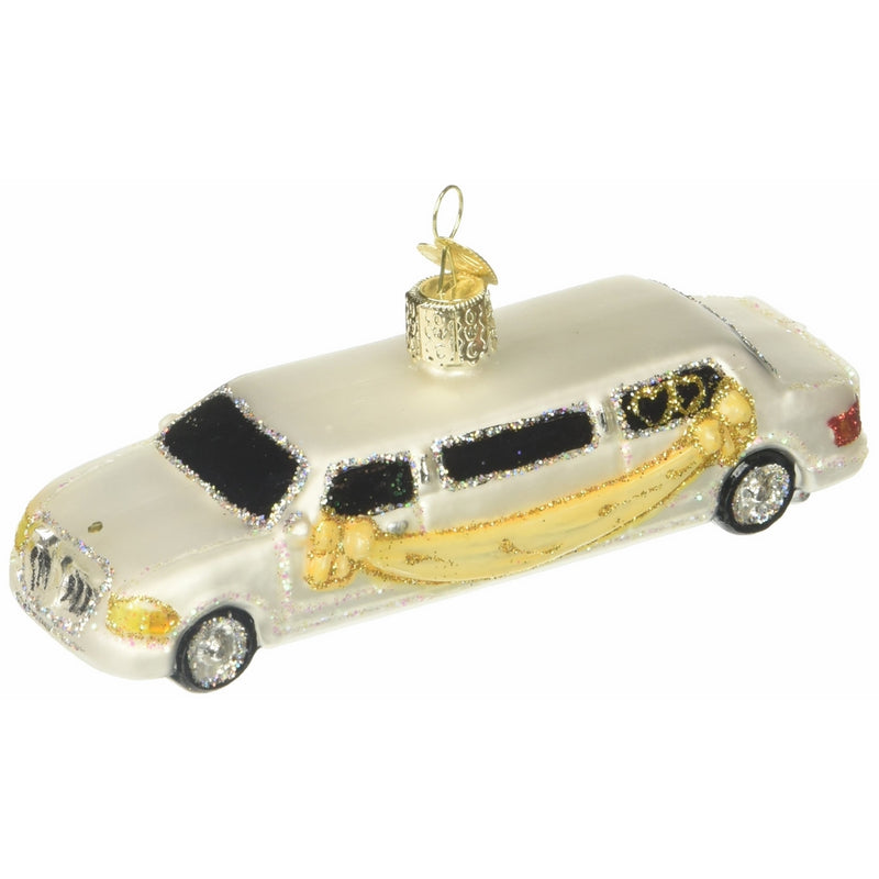 Old World Christmas Just Married Limo Glass Blown Ornament