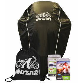Nuzari Waterproof Polyester Outdoor Motorcycle Cover, Extra Large - Black