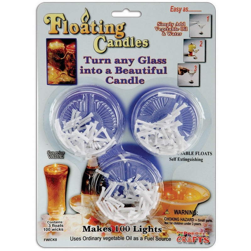 3 Floating Candles/ 100 Wicks-