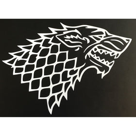C60068 White Game of Thrones Stark Wolf 7x5"